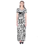 Robot Crowd Short Sleeve Maxi Dress