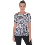 Robot Crowd Shoulder Cut Out Short Sleeve Top