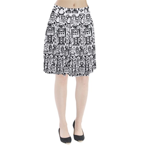 Robot Crowd Pleated Skirt from ArtsNow.com