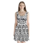 Robot Crowd Split Back Mini Dress 