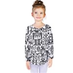 Robot Crowd Kids  Long Sleeve Tee