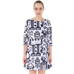 Robot Crowd Smock Dress