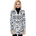 Robot Crowd Button Up Hooded Coat 