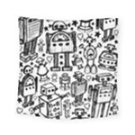 Robot Crowd Square Tapestry (Small)