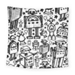Robot Crowd Square Tapestry (Large)