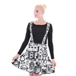 Robot Crowd Suspender Skater Skirt
