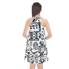 Halter Neckline Chiffon Dress  