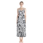 Robot Crowd Button Up Chiffon Maxi Dress