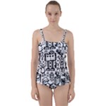 Robot Crowd Twist Front Tankini Set