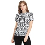 Robot Crowd Women s Short Sleeve Rash Guard