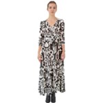Robot Crowd Button Up Boho Maxi Dress
