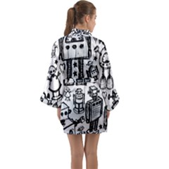 Long Sleeve Satin Kimono 