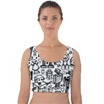 Robot Crowd Velvet Crop Top