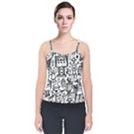 Robot Crowd Velvet Spaghetti Strap Top