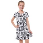 Robot Crowd Kids  Cross Web Dress
