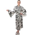 Robot Crowd Maxi Velour Kimono