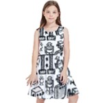 Robot Crowd Kids  Skater Dress