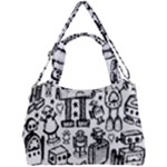 Robot Crowd Double Compartment Shoulder Bag