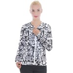 Robot Crowd Casual Zip Up Jacket
