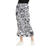 Robot Crowd Maxi Fishtail Chiffon Skirt