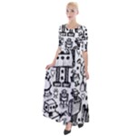 Robot Crowd Half Sleeves Maxi Dress