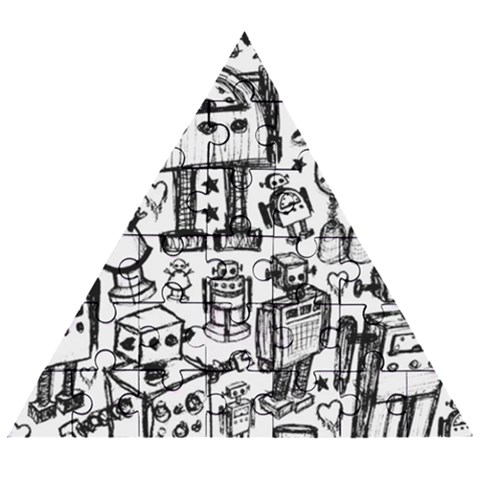 Robot Crowd Wooden Puzzle Triangle from ArtsNow.com