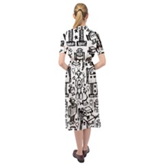 Keyhole Neckline Chiffon Dress 