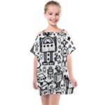 Robot Crowd Kids  One Piece Chiffon Dress