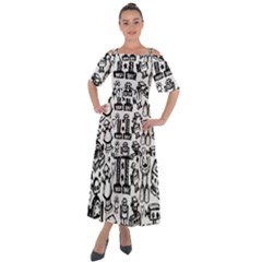 Shoulder Straps Boho Maxi Dress  