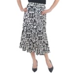 Robot Crowd Midi Mermaid Skirt