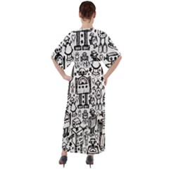V-Neck Boho Style Maxi Dress 