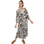 Robot Crowd Grecian Style  Maxi Dress