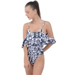 Robot Crowd Drape Piece Swimsuit