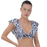 Robot Crowd Plunge Frill Sleeve Bikini Top
