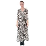Robot Crowd Button Up Maxi Dress