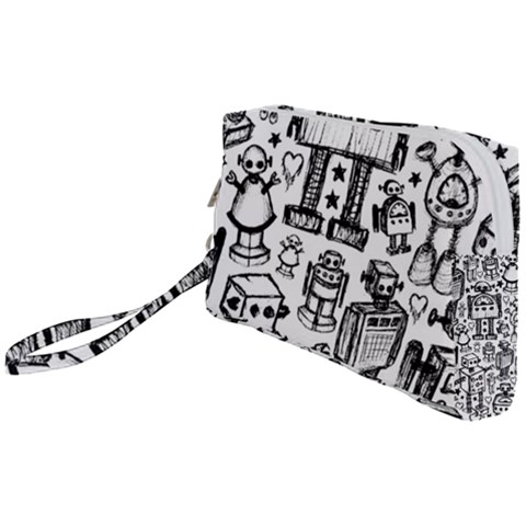 Robot Crowd Wristlet Pouch Bag (Small) from ArtsNow.com