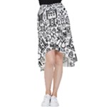 Robot Crowd Frill Hi Low Chiffon Skirt