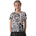 Robot Crowd Kids  Frill Chiffon Blouse