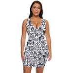 Robot Crowd Draped Bodycon Dress