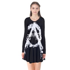 Long Sleeve V-neck Flare Dress 
