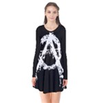 Anarchy Long Sleeve V-neck Flare Dress