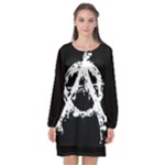 Anarchy Long Sleeve Chiffon Shift Dress 