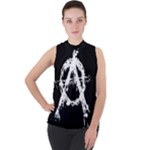 Anarchy Mock Neck Chiffon Sleeveless Top