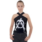 Anarchy Cross Neck Velour Top