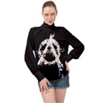 Anarchy High Neck Long Sleeve Chiffon Top
