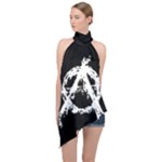 Anarchy Halter Asymmetric Satin Top