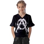 Anarchy Kids  V-Neck Horn Sleeve Blouse