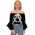 Anarchy Off Shoulder Flutter Bell Sleeve Top