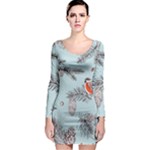 Christmas birds Long Sleeve Bodycon Dress