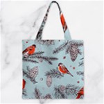 Christmas birds Zipper Grocery Tote Bag